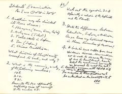 Texto original de um exame de estudante aplicado a Kenneth Grant em 1945