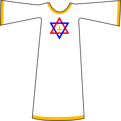 Desenho das costas do robe de Probacionista