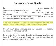 Oath of a Neophyte