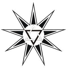 Estrela de 9 pontas com um hexagrama dentro.